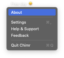 メニューバー右クリックメニュー