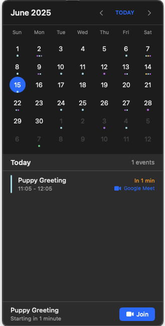 Chimrメニューバーの表示